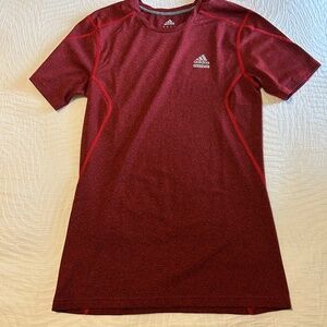 Adidas Techfit Red Short-Sleeve Compression Tee